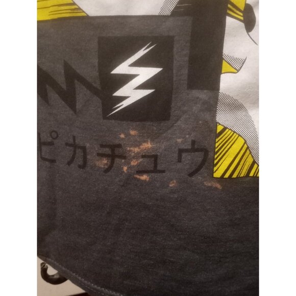 Pokémon Gray Pikachu Graphic T-shirt Crew Neck Adult Size Small S - Picture 2 of 10